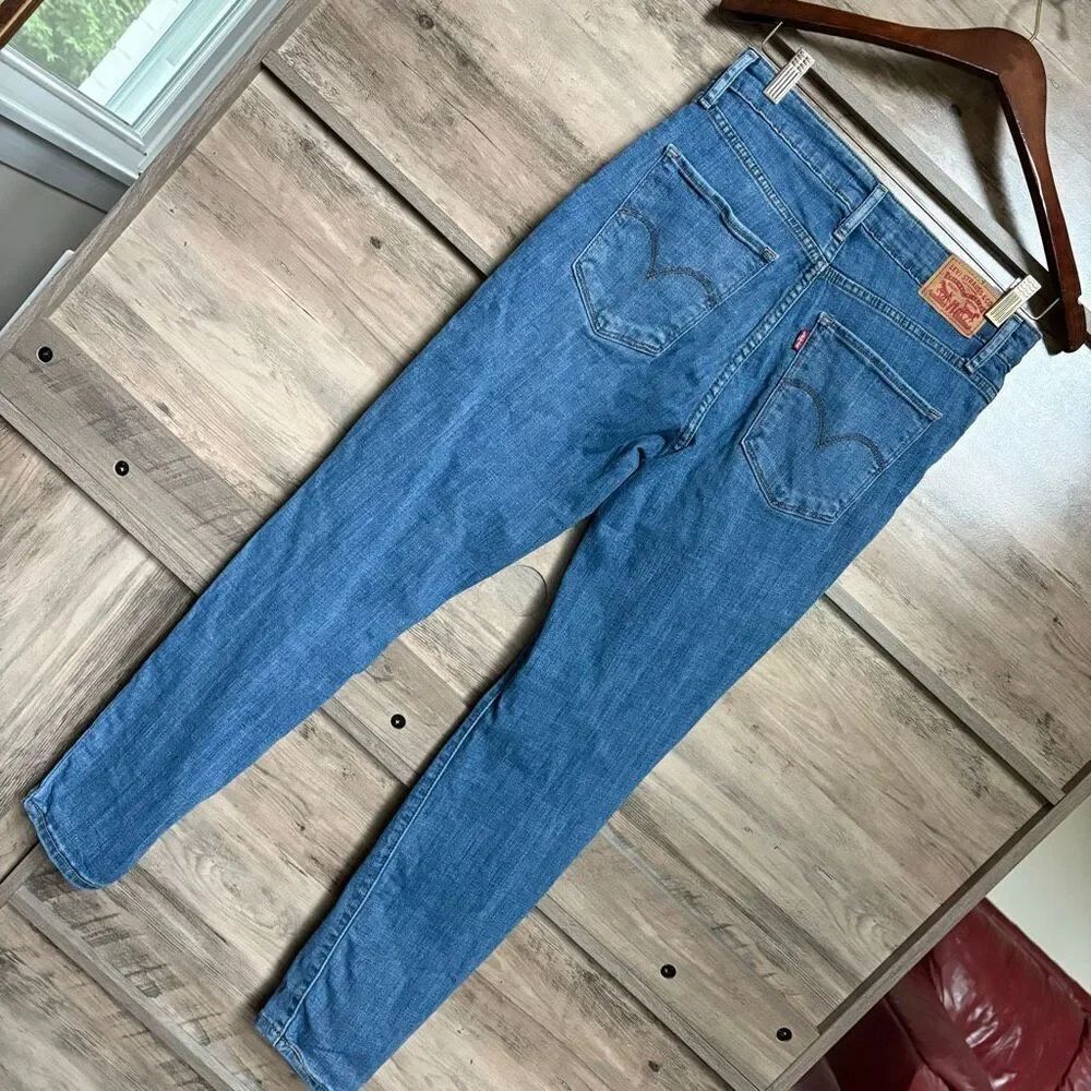 Levi's 721 28 High Rise Skinny Blue Jeans Denim Pants Boho Hippie Mountain Chic - Picture 3 of 11